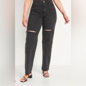Old Navy OG Loose Distressed Black Jeans - Size 20